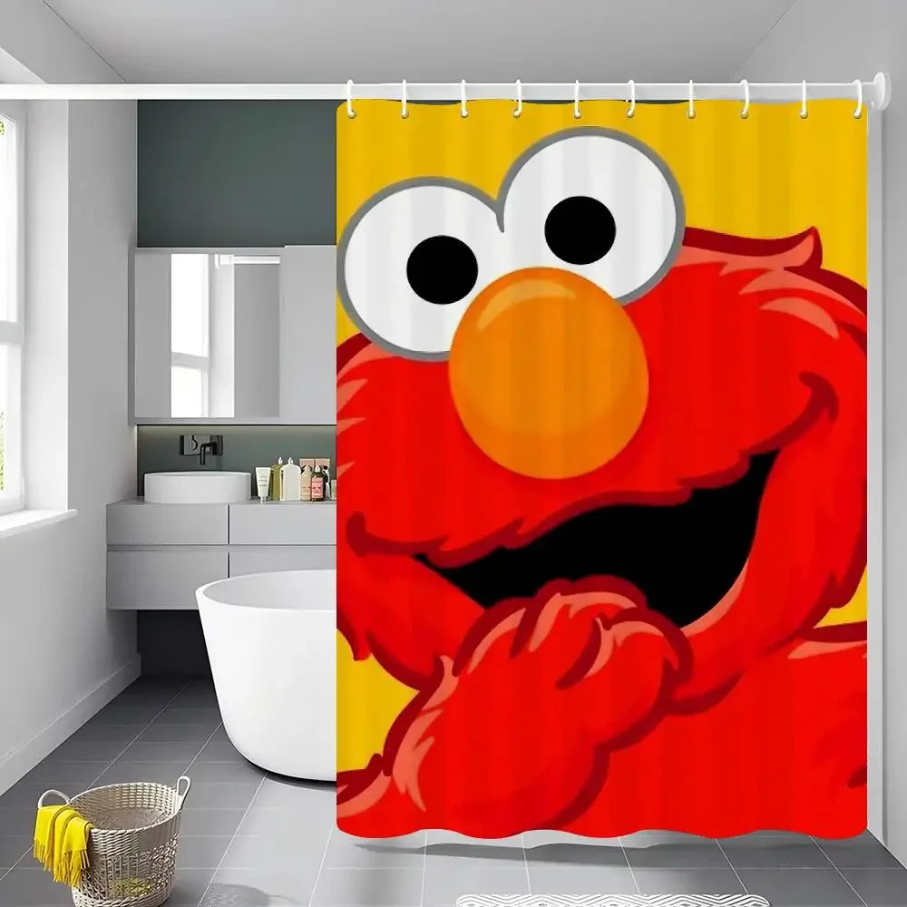 Classic TV S-Sesame S-Street Bathroom Shower Curtain Shielding Partition Shower Curtain Quick Dry Can Be Scrubable Light