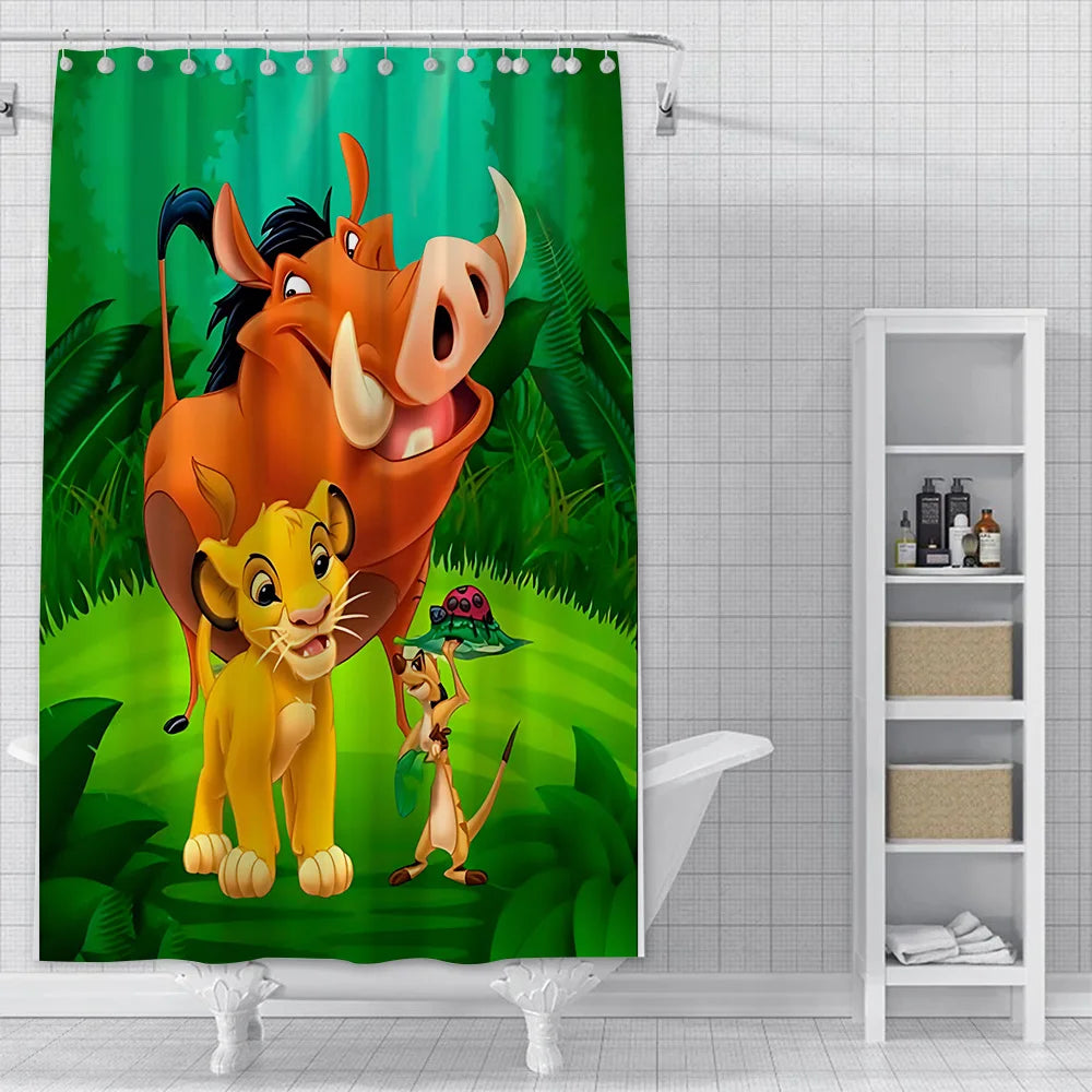 Shower The Lion King Curtain Waterproof Polyester Fabric Paint Colorful Bath Curtains Home Bathroom Decor Curtain With Hook