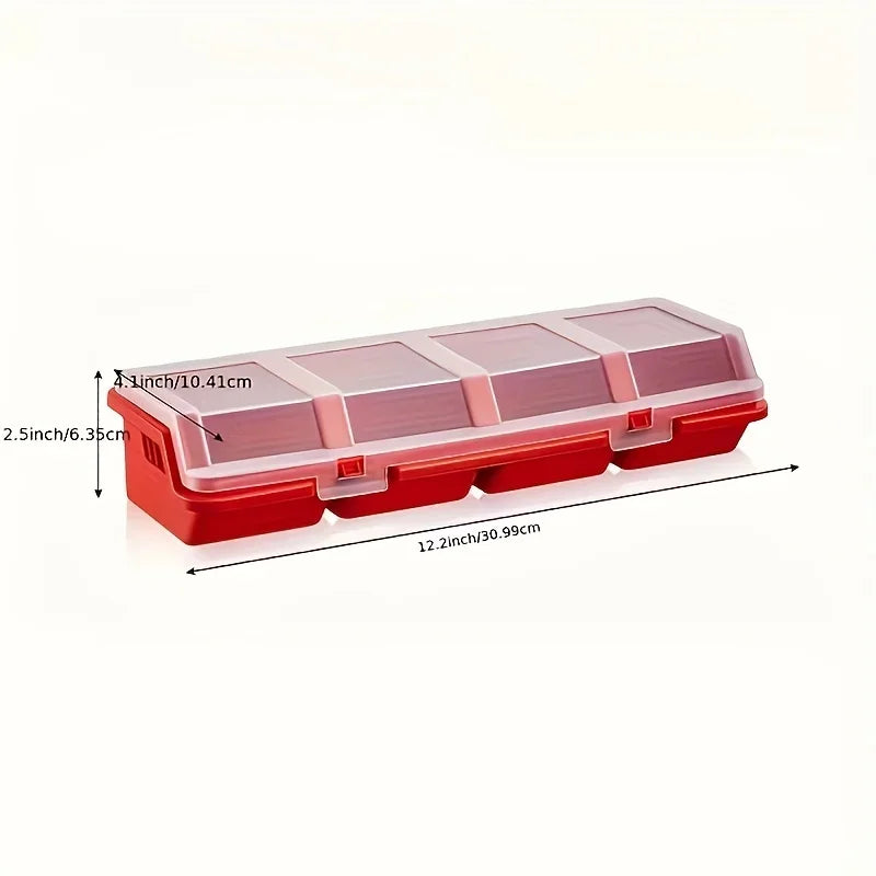 1Pc/2Pcs Multi-Compartment Organizer Box For Screws & Small Parts - Durable Plastic Hardware And Jewelry Storage Case