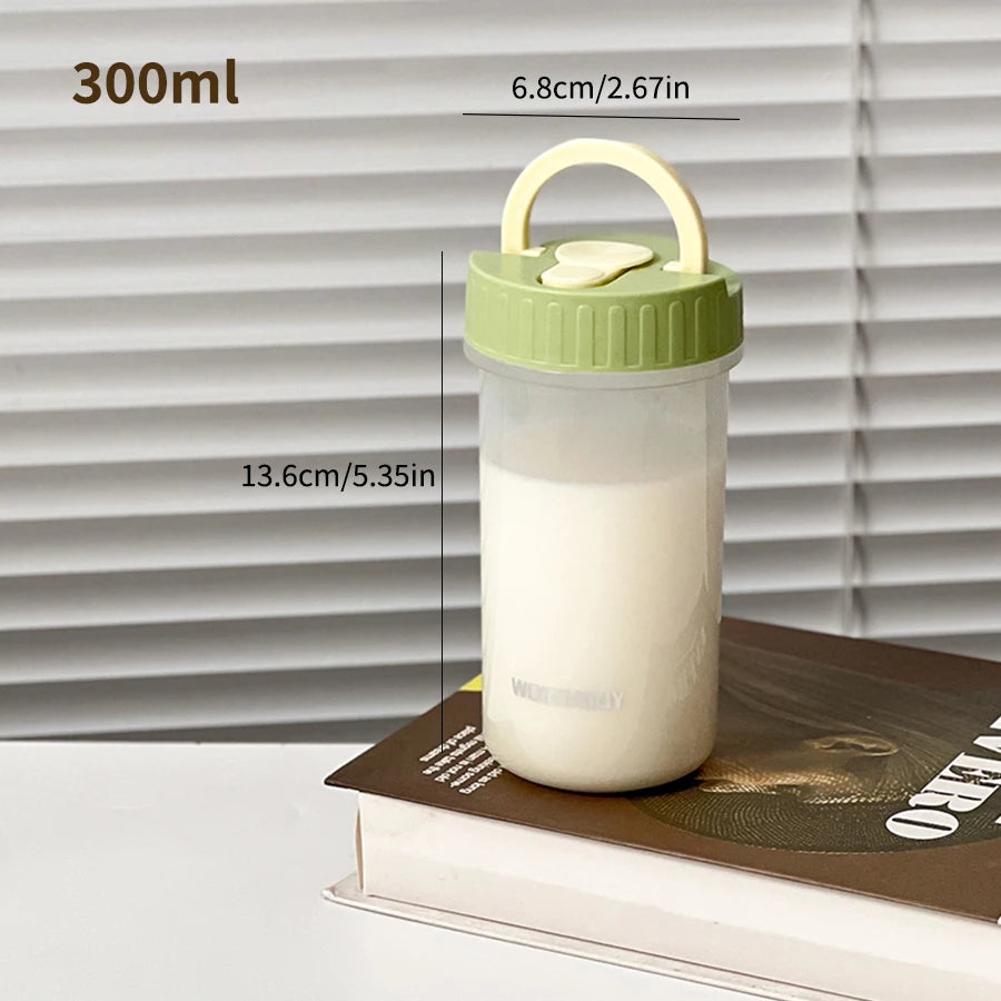 transparent Plastic Water Bottle With Handle Tumbler Travel Sport Portable Leak-proof Drinking Cup Heat-Resistant Coffee Mug
