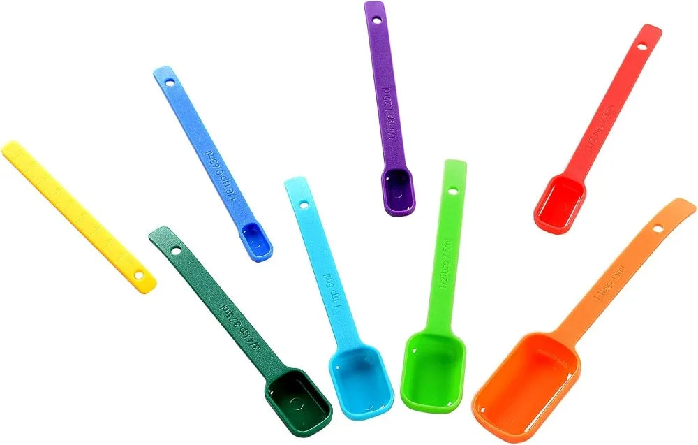 8-Piece Plastic Measuring Spoons Set.