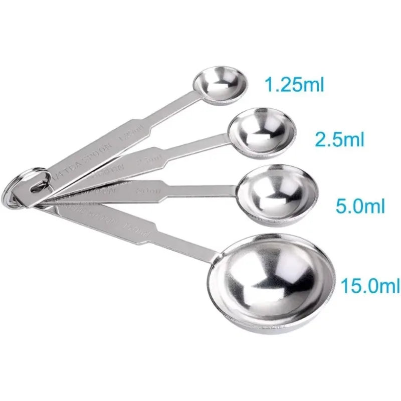 4Pcs Stainless Steel Measuring Spoons Set.
