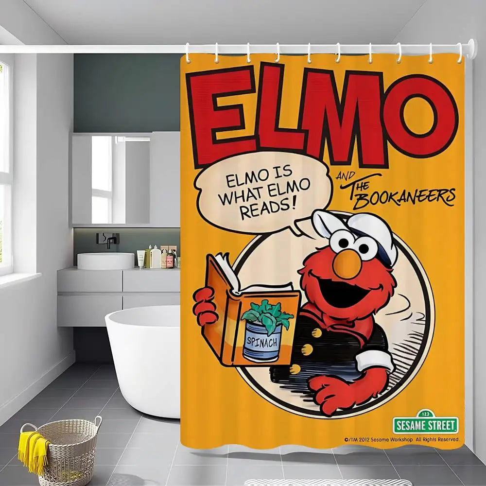 Classic TV S-Sesame S-Street Bathroom Shower Curtain Shielding Partition Shower Curtain Quick Dry Can Be Scrubable Light