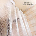 1Set Waterproof Bathroom Shower Curtain Transparent Bathroom Curtain with Hooks Thickened Bathing Sheer Wide Bath Curtain