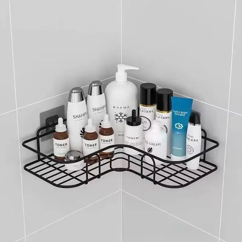 Bathroom Shelf Kitchen Storage Organizer Aluminum Alloy Shampoo Rack Shower Shelf Bathroom Accessories No Drill Toilet Bath Shel