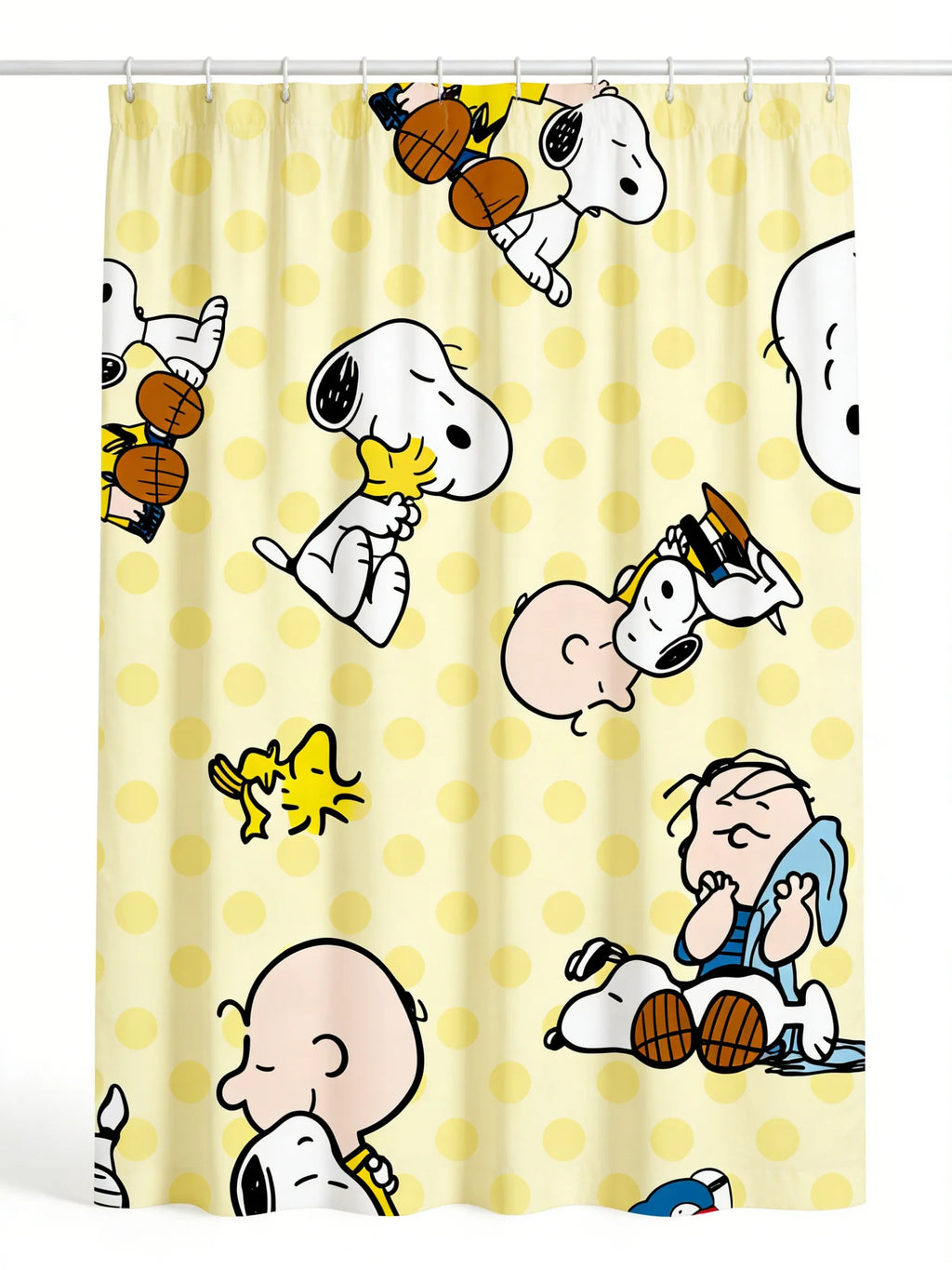Snoopy Themed Shower Curtain With Hooks Waterproof Washable Quick Install For Dorm Home Bathroom Use