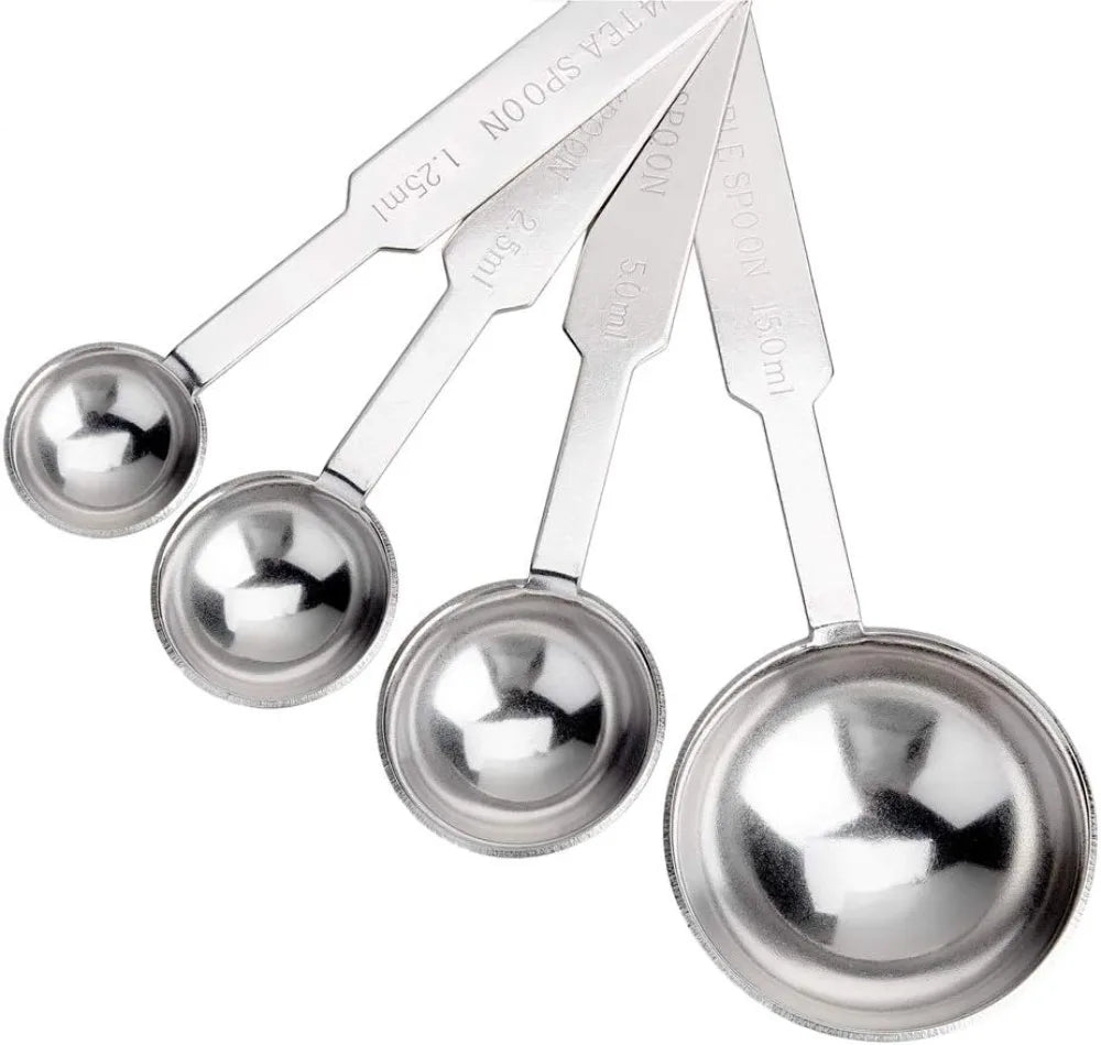 4Pcs Stainless Steel Measuring Spoons Set.