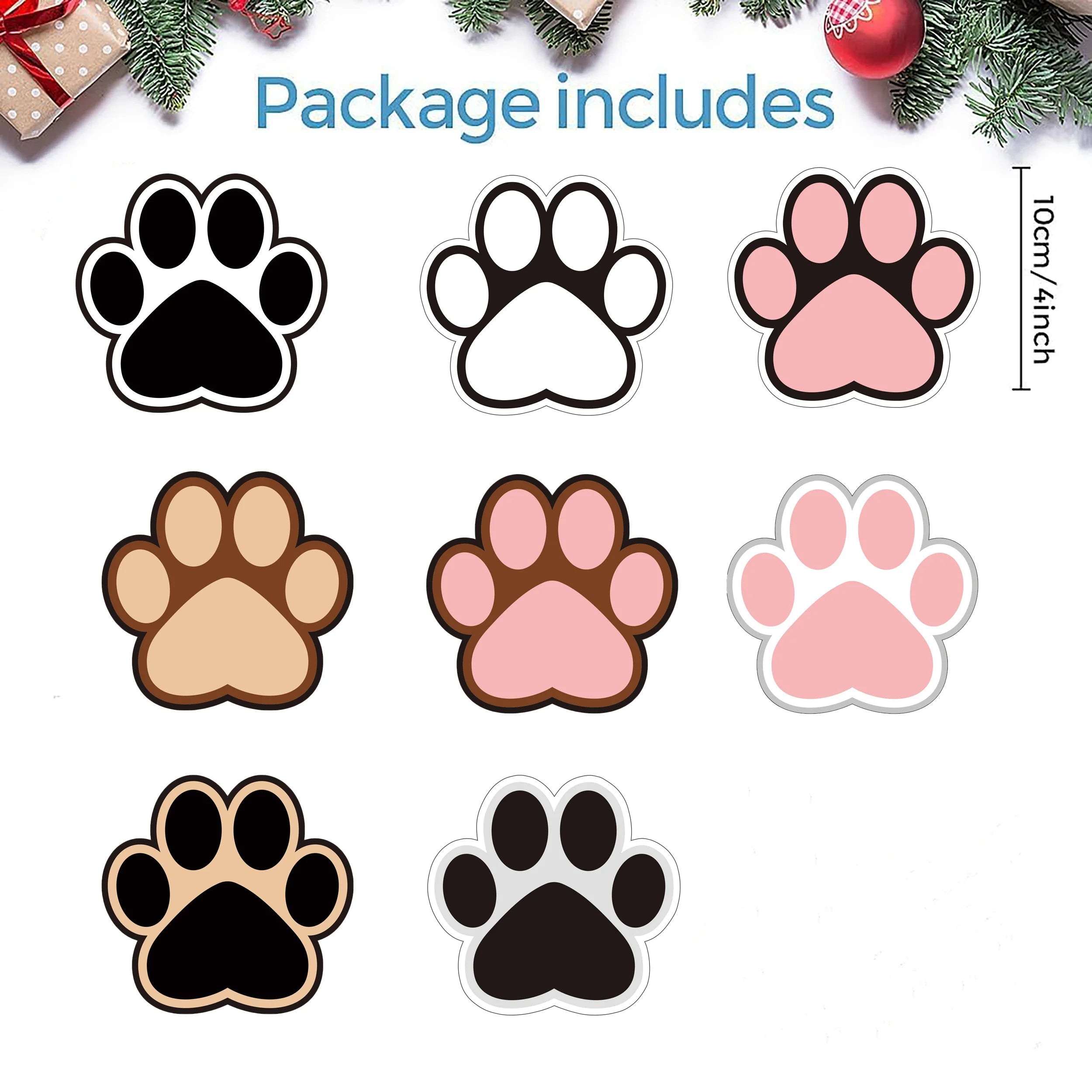 8-piece animal, Christmas Cottage print wooden coasters - perfect for drinks, tea and coffee - ideal for home and restaurant dec