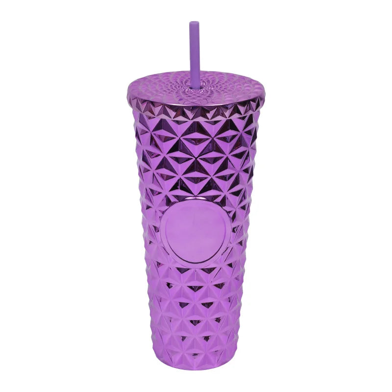 LUSQI Durian Straw Tumbler Double Wall Insulated Plastic Cup Trendy Creative Large Capacity Water Bottle With Multi Colors