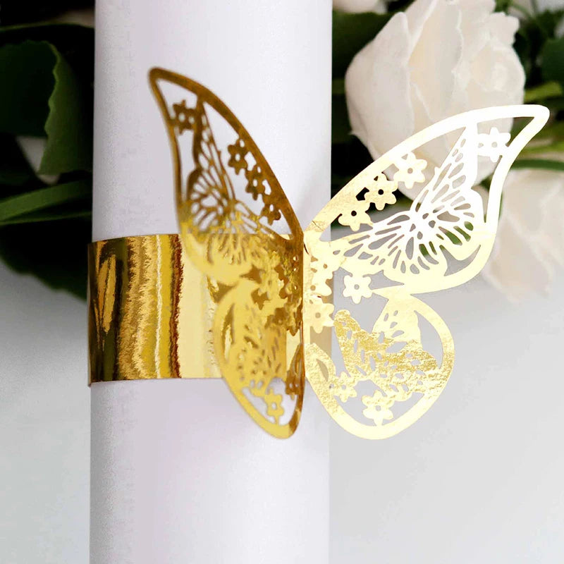 50Pcs Paper Napkin Rings for Wedding Birthday Christmas Dinner Home Table Decoration Napkin Rings Holders Party Supplies