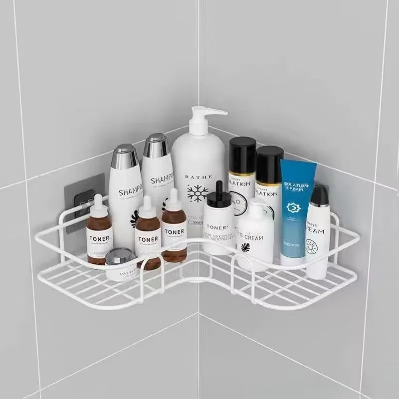 Bathroom Shelf Kitchen Storage Organizer Aluminum Alloy Shampoo Rack Shower Shelf Bathroom Accessories No Drill Toilet Bath Shel