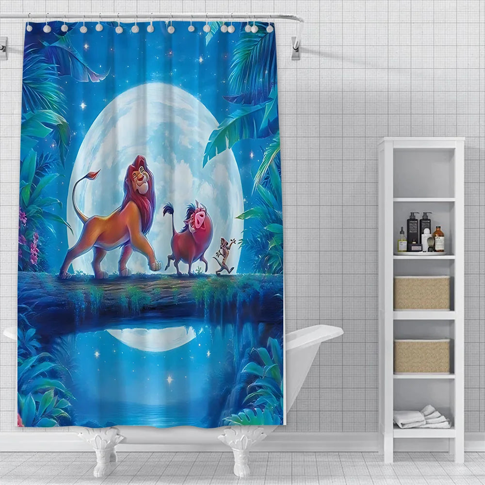 Shower The Lion King Curtain Waterproof Polyester Fabric Paint Colorful Bath Curtains Home Bathroom Decor Curtain With Hook