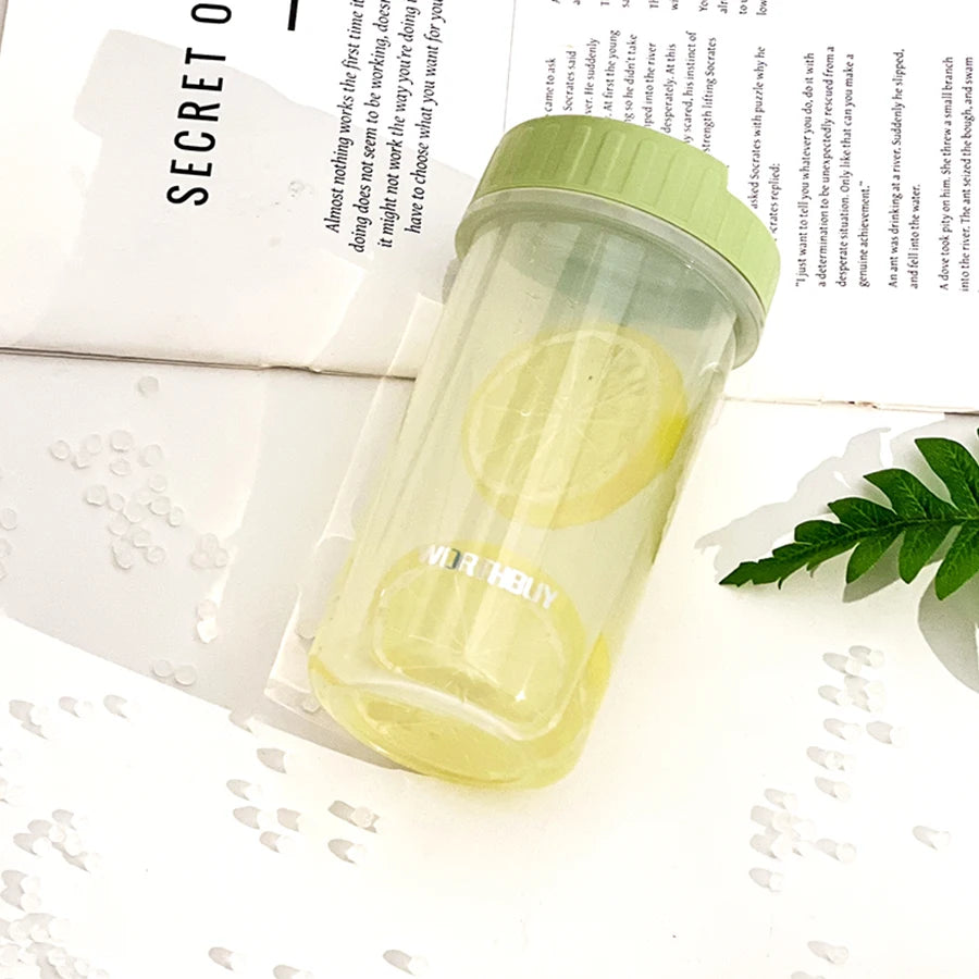 transparent Plastic Water Bottle With Handle Tumbler Travel Sport Portable Leak-proof Drinking Cup Heat-Resistant Coffee Mug