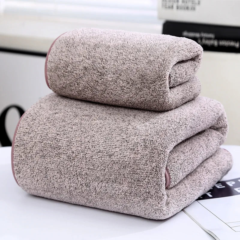 New bamboo charcoal fiber thickened face towel, soft and absorbent household bathroom bath towel, beach towel