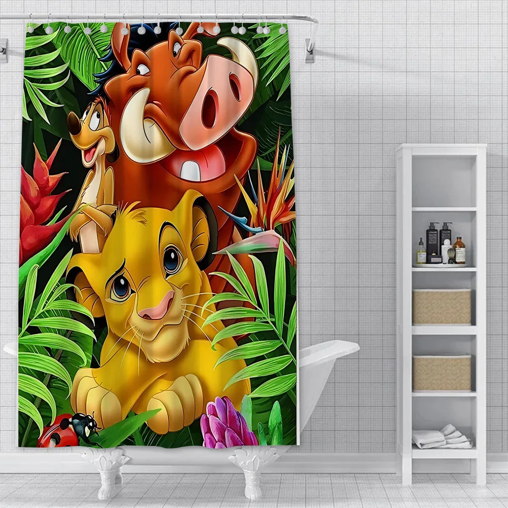 Shower The Lion King Curtain Waterproof Polyester Fabric Paint Colorful Bath Curtains Home Bathroom Decor Curtain With Hook
