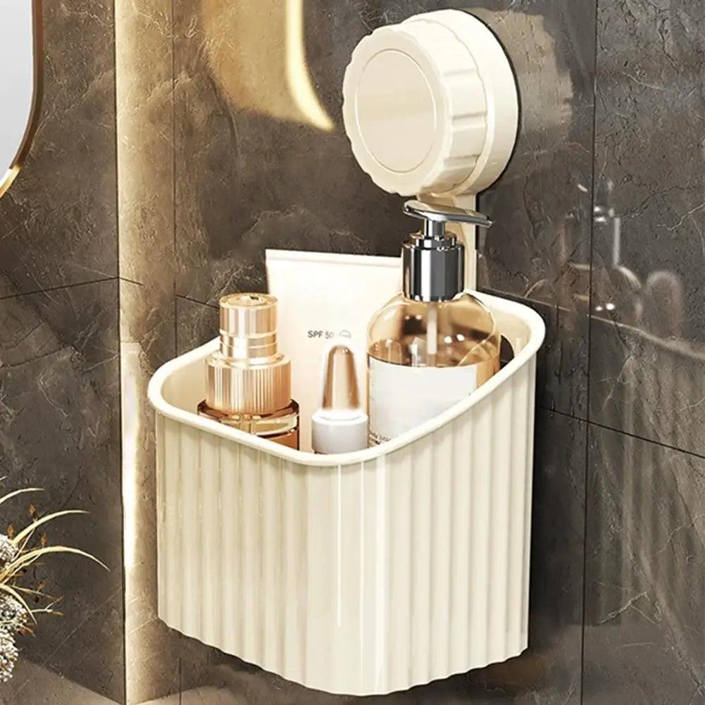 Bathroom Storage Rack With Suction Cup Glue Free Installation Bath Baskets Toiletries Box Waterproof Non Drilling Soap Organizer
