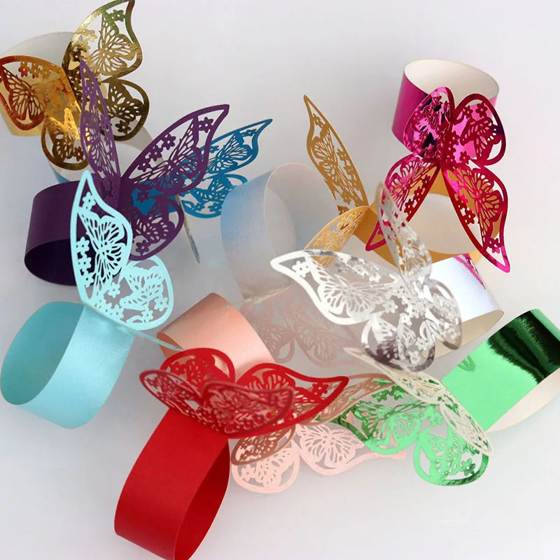 50Pcs Paper Napkin Rings for Wedding Birthday Christmas Dinner Home Table Decoration Napkin Rings Holders Party Supplies