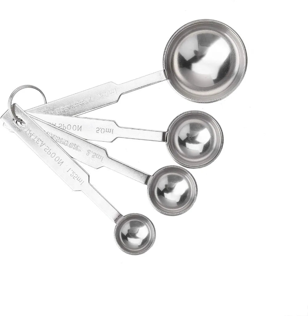 4Pcs Stainless Steel Measuring Spoons Set.