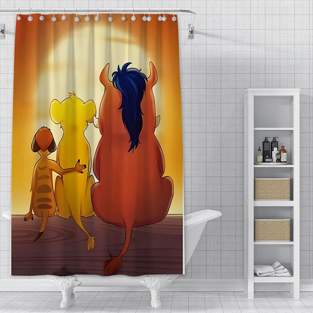 Shower The Lion King Curtain Waterproof Polyester Fabric Paint Colorful Bath Curtains Home Bathroom Decor Curtain With Hook