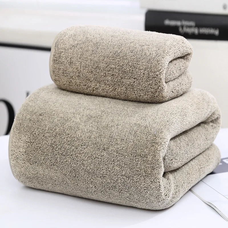 New bamboo charcoal fiber thickened face towel, soft and absorbent household bathroom bath towel, beach towel