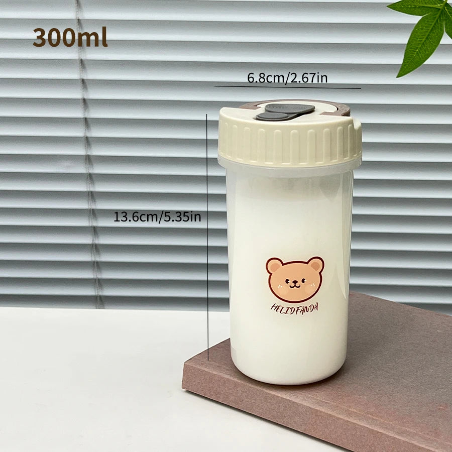 transparent Plastic Water Bottle With Handle Tumbler Travel Sport Portable Leak-proof Drinking Cup Heat-Resistant Coffee Mug