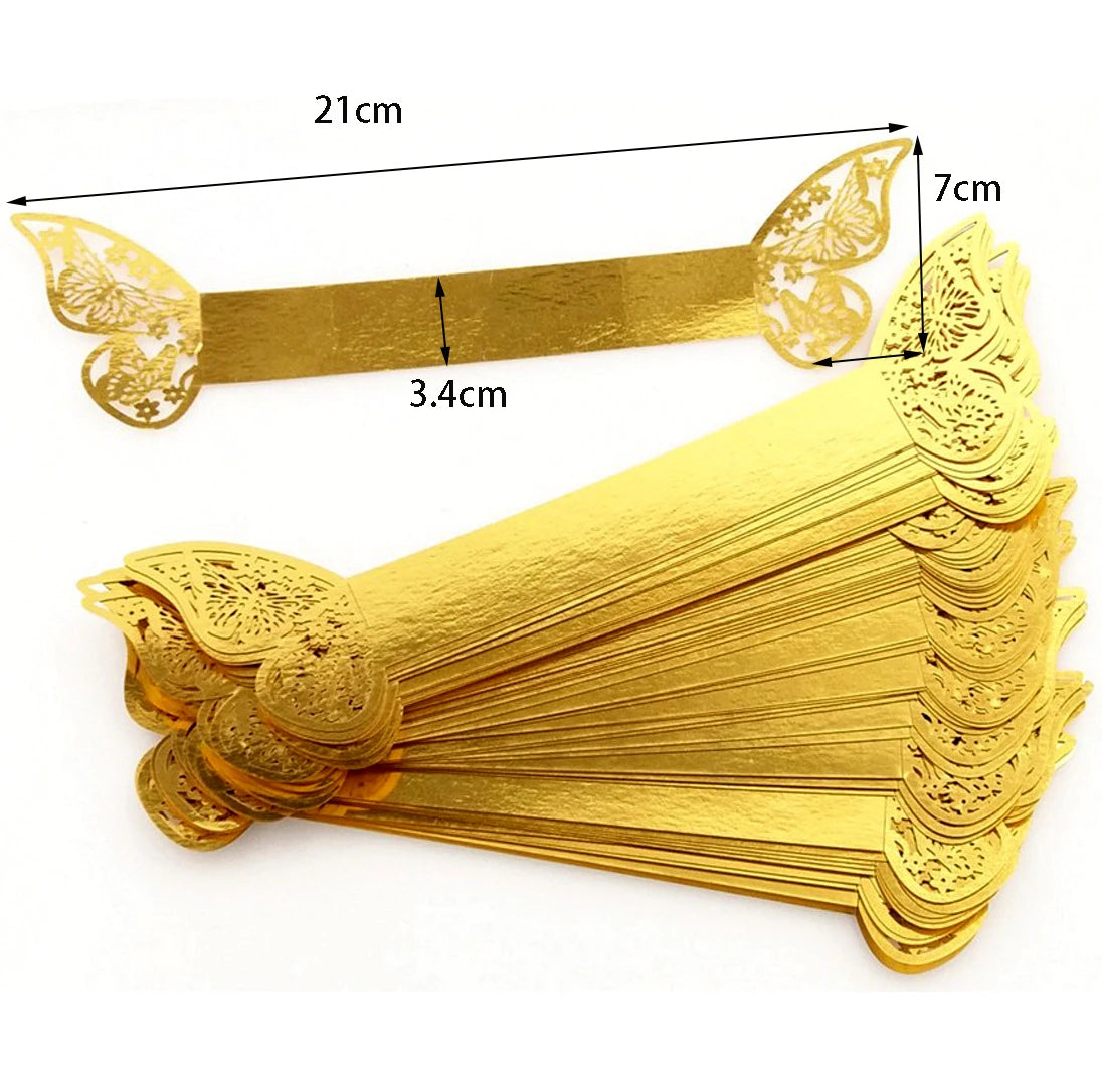 50Pcs Paper Napkin Rings for Wedding Birthday Christmas Dinner Home Table Decoration Napkin Rings Holders Party Supplies