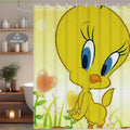 2D Flat, 1pc, 2D Flat, Cute Moments of Tweety Bird_, Patterned Shower Curtain, Can Be Used As Christmas, Halloween Decorative