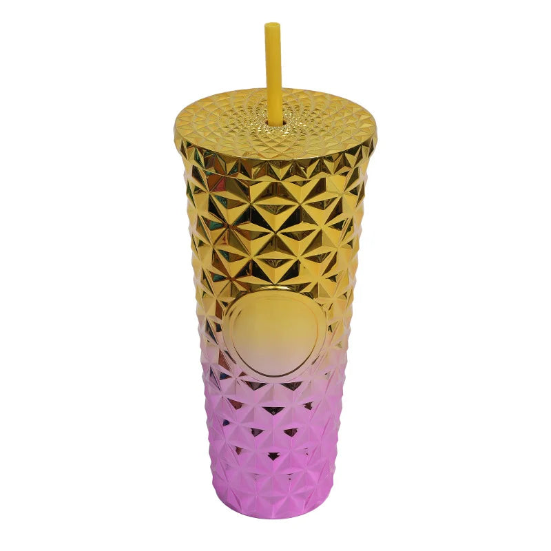 LUSQI Durian Straw Tumbler Double Wall Insulated Plastic Cup Trendy Creative Large Capacity Water Bottle With Multi Colors