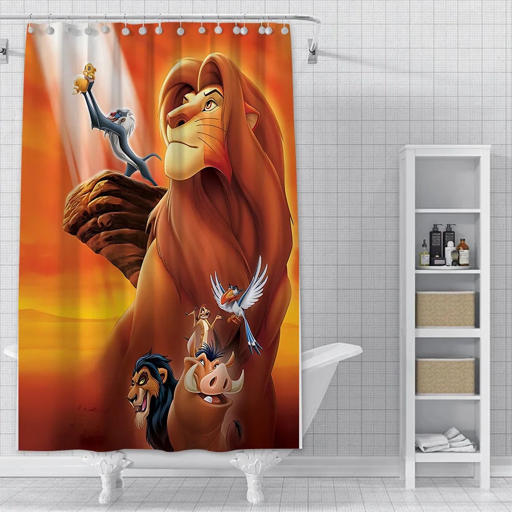 Shower The Lion King Curtain Waterproof Polyester Fabric Paint Colorful Bath Curtains Home Bathroom Decor Curtain With Hook