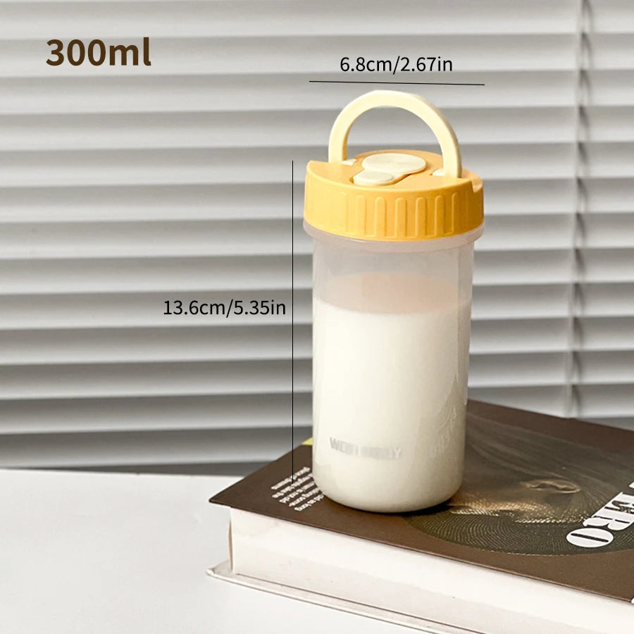 transparent Plastic Water Bottle With Handle Tumbler Travel Sport Portable Leak-proof Drinking Cup Heat-Resistant Coffee Mug
